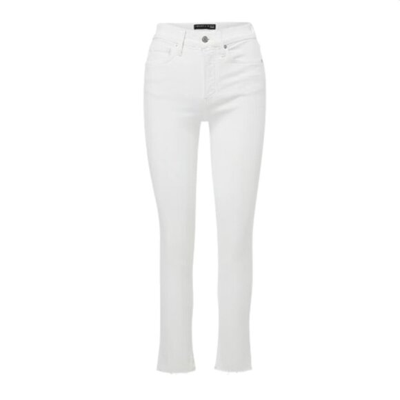 Veronica Beard Carly Kick Flare Jeans Denim Womens 27 White Raw Hem High Rise - Picture 2 of 13